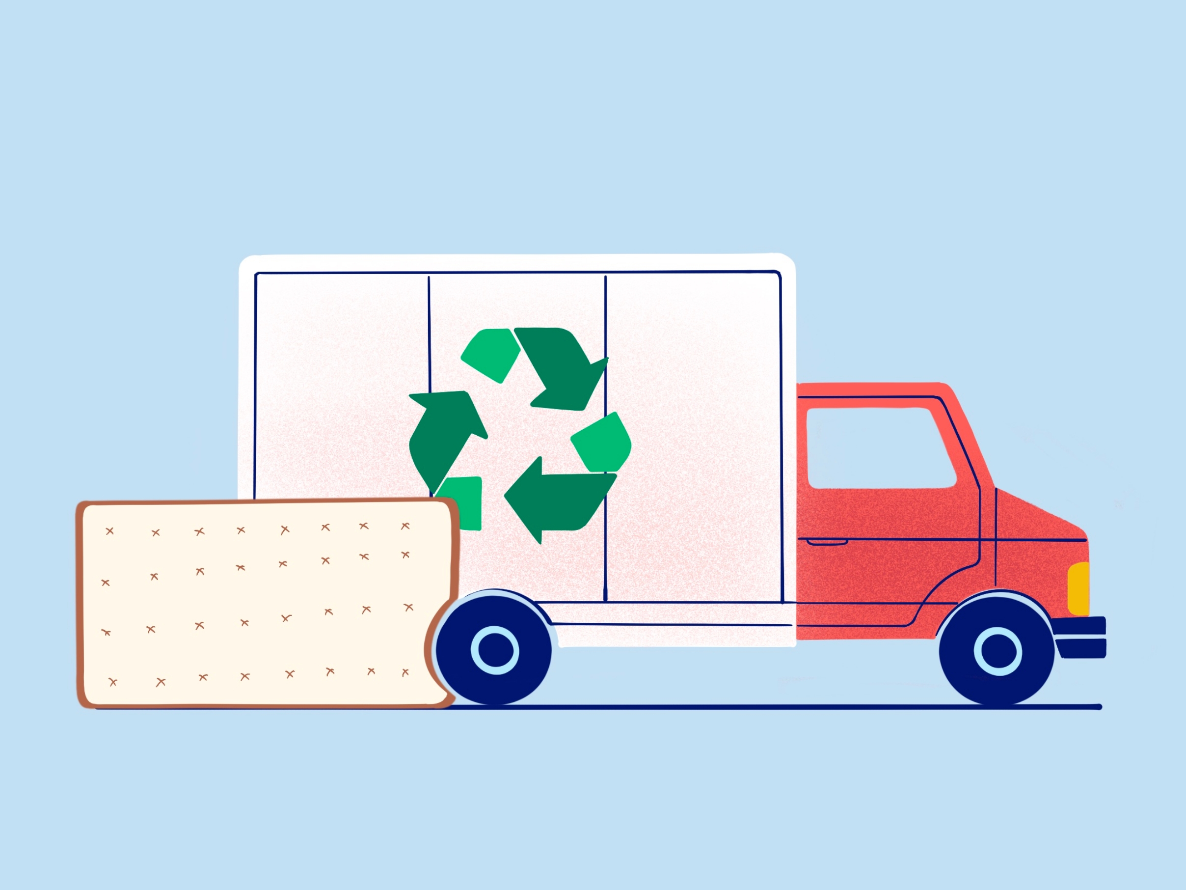 Illustration Of Mattress Recycling
