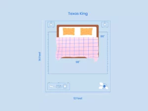 Texas King Bed Size Room Layout Comparison Illustration