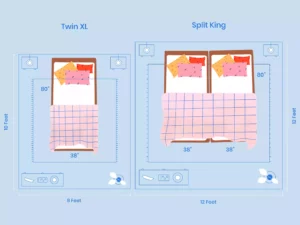 Twin Xl Vs Split King Size Room Layout Comparison Illustration