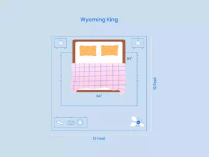 Wyoming King Bed Size Room Layout Comparison Illustration