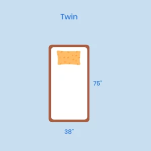 illustration of Twin Size Bed dimension