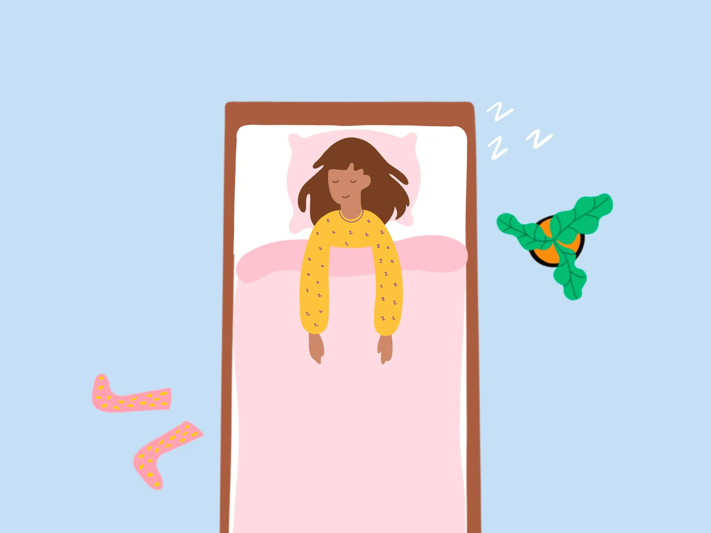 illustration of how to sleep on back