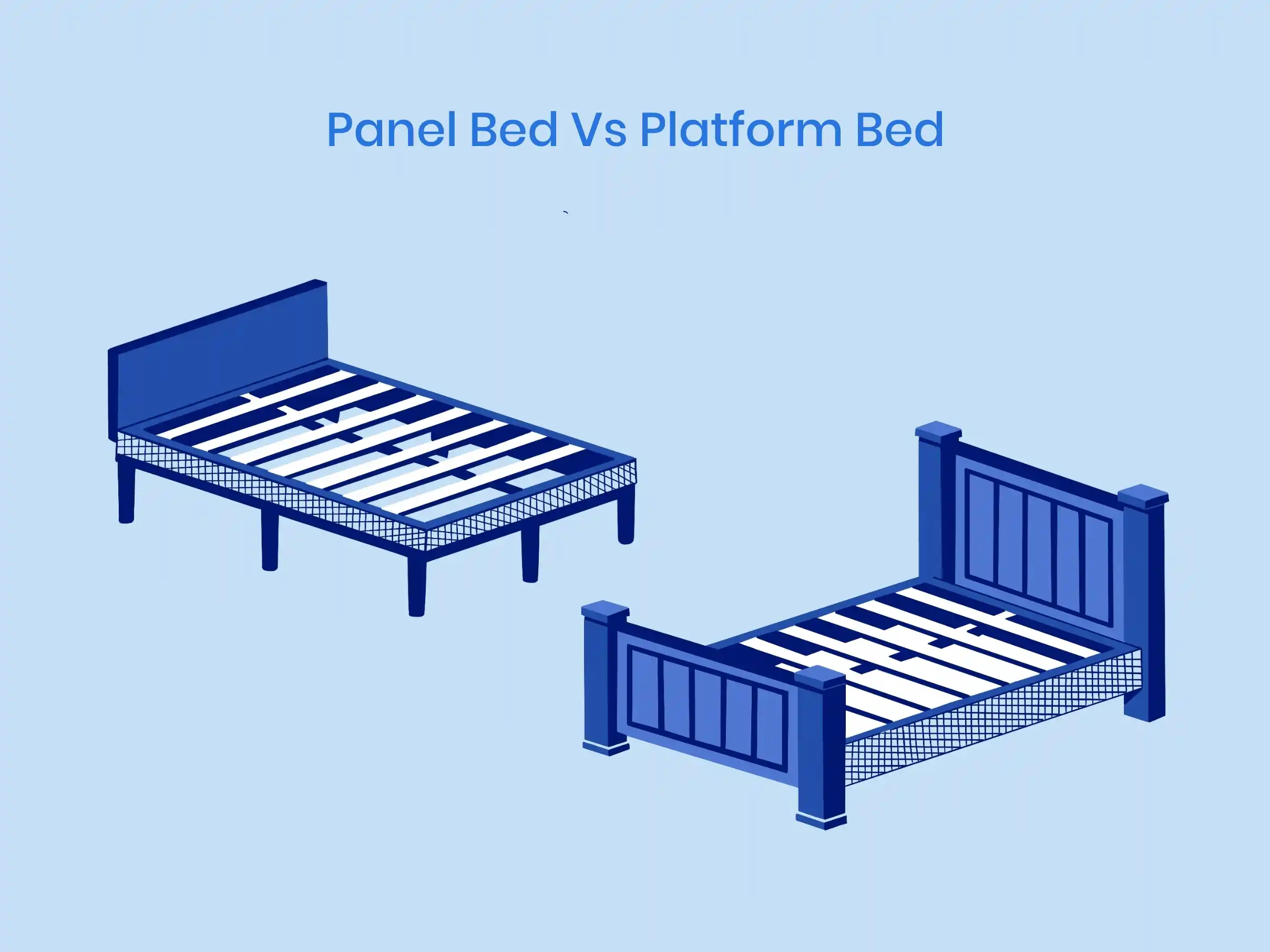 Illustration of Panel Bed Vs. Platform Bed