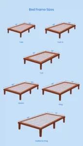illustration of bed frame sizes chart